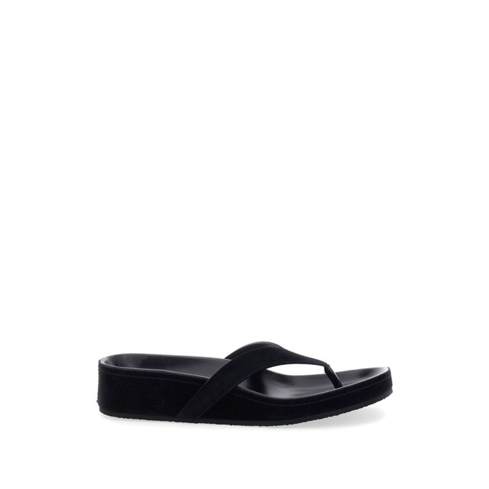 Phoebe Philo Women Round Leather Flip Flops